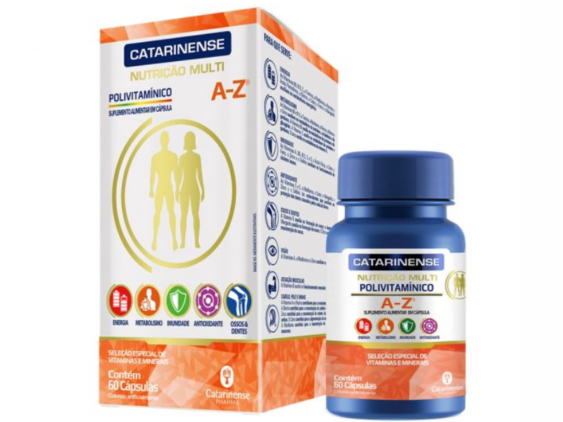MULTI POLIVITAMINICO A-Z 60CAPS - CATARINENSE NUTRICAO