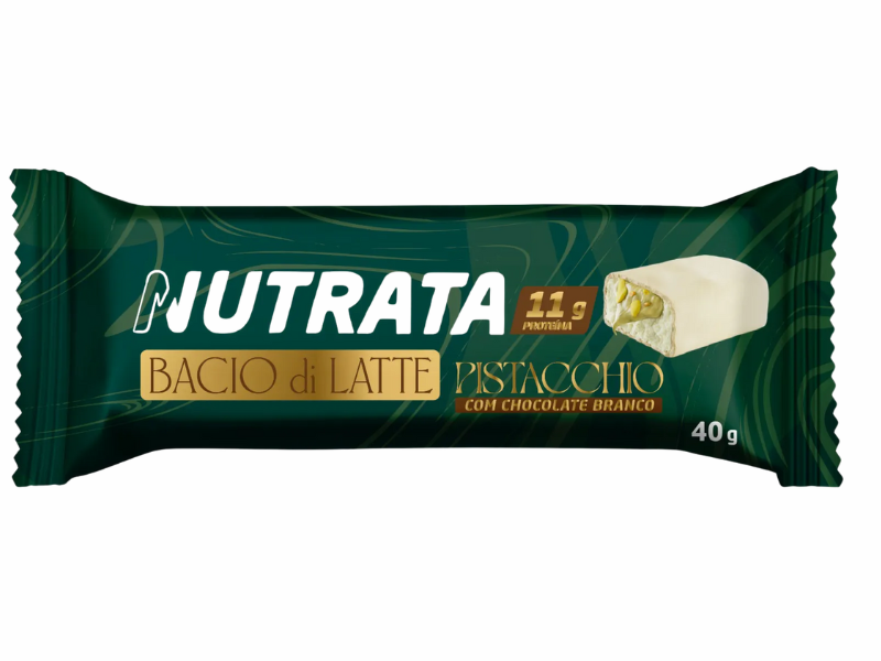 BARRA PROTEICA BACIO DI LATTE PISTACHE CAIXA C/ 12UN 40G - NUTRATA