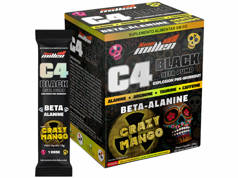 PRE TREINO C4 BLACK EXPLOSION 22X10G SACHE - NEW MILLEN