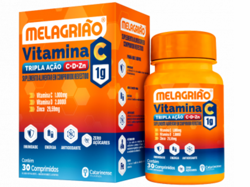 MELAGRIAO TRIPLA ACAO C+D+ZN 30COMP - CATARINENSE NUTRICAO
