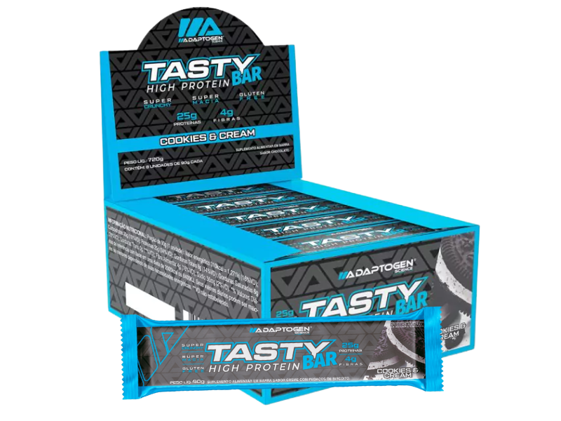 TASTY BAR 8UN 90G - ADAPTOGEN - Sua Saúde Distribuidora