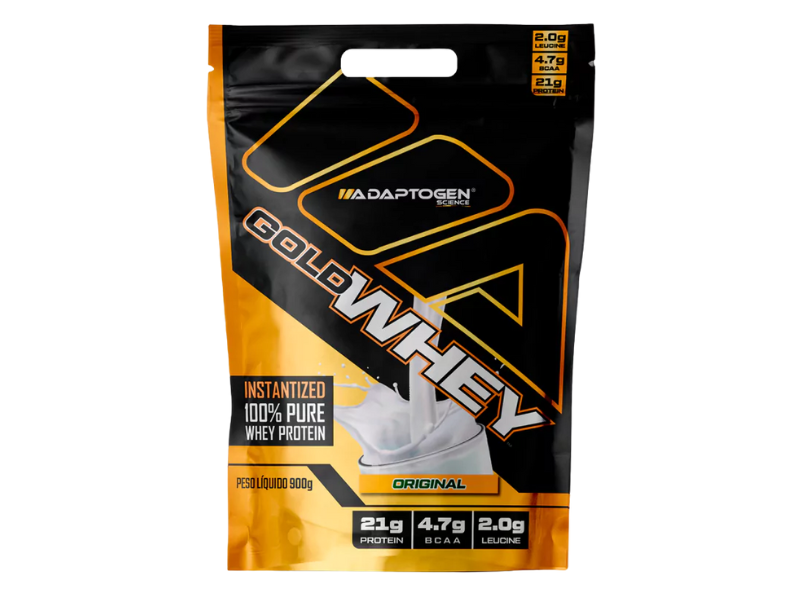 WHEY 100% GOLD 900G - ADAPTOGEN - Sua Saúde Distribuidora