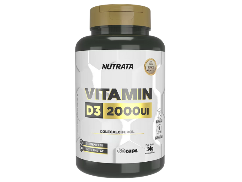 VITAMINA D3 60CAPS 2000UI - NUTRATA - Sua Saúde Distribuidora