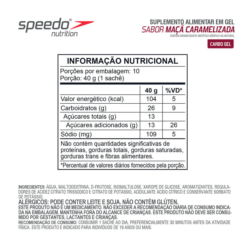 ENERGY GEL SPEEDO PWRD BY Z2 MACA CARAMELIZADA CAIXA C/ 10 SACHES 40G