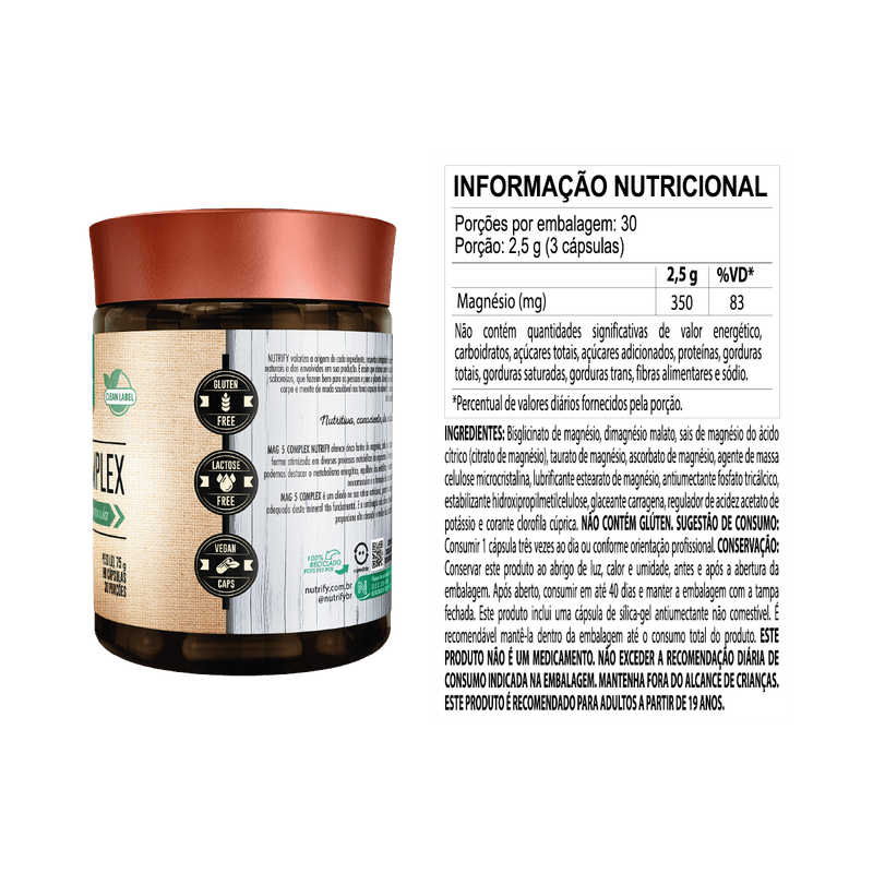 MAG 5 COMPLEX 90CAPS - NUTRIFY