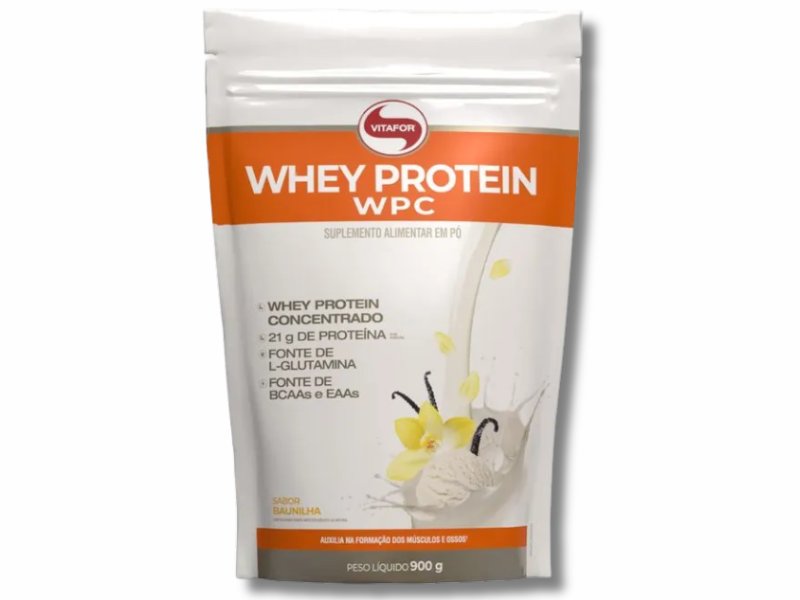 WHEY 100% REFIL 900G BAUNILHA VITAFOR