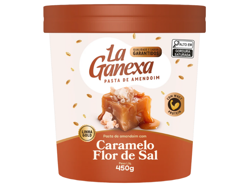 PASTA DE AMENDOIM CARAMELO E FLOR DE SAL 450G - LA GANEXA