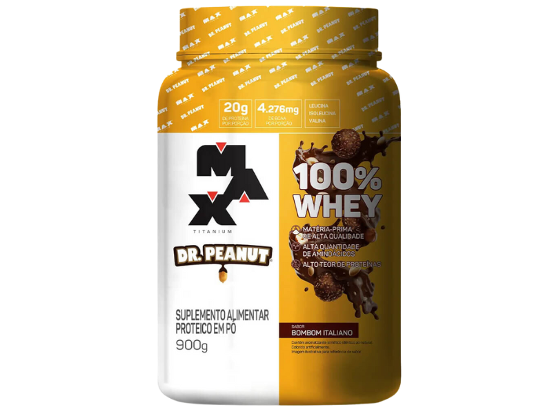 WHEY 100% DR. PEANUT 900G POTE - MAX TITANIUM