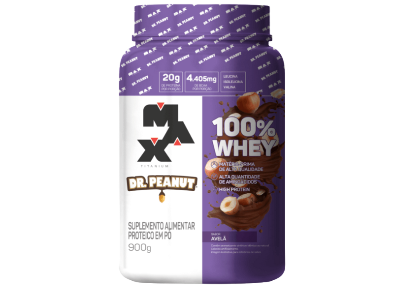 WHEY 100% DR. PEANUT 900G POTE - MAX TITANIUM