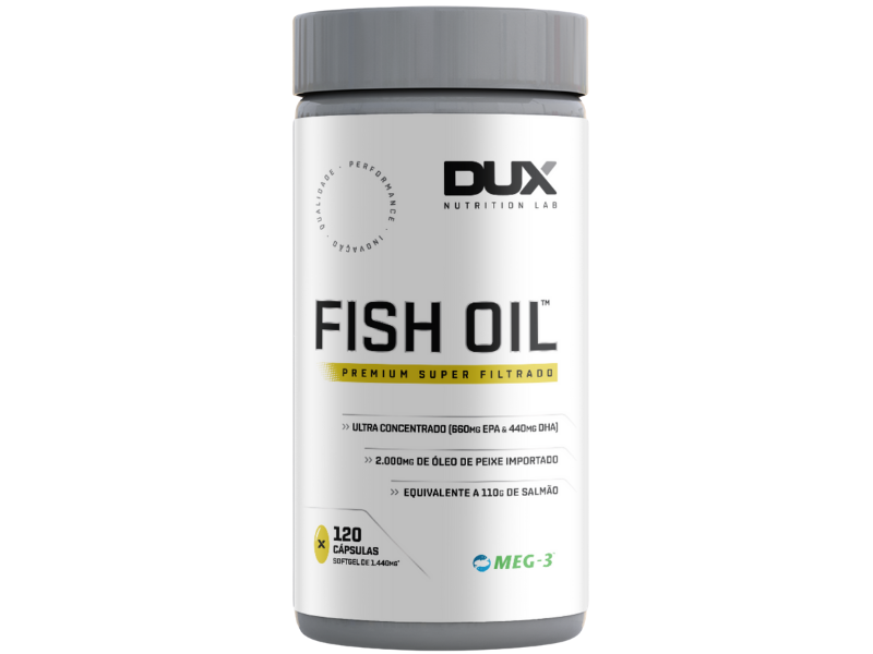 FISH OIL ÔMEGA 3 (600MG EPA, 440MG DHA) 1,44MG 120CAPS - DUX NUTRITION - Sua Saúde Distribuidora