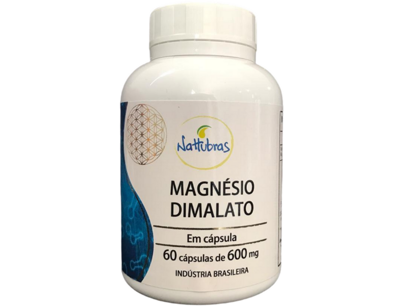 MAGNÉSIO DIMALATO 60CAPS 600MG - NATTUBRAS - Sua Saúde Distribuidora