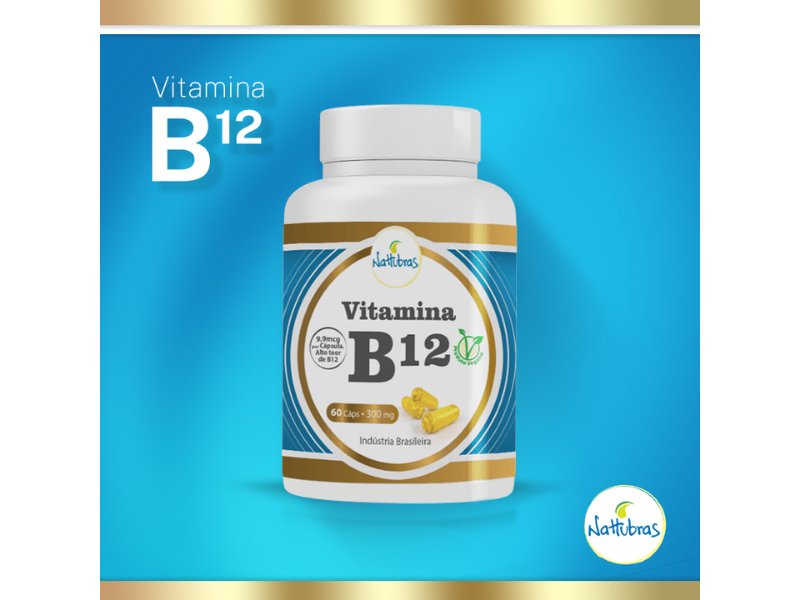 VITAMINA B12 60CAPS 300MG - NATTUBRAS - Sua Saúde Distribuidora