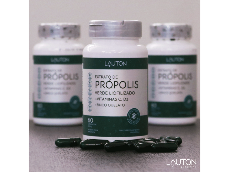 EXTRATO DE PROPOLIS VERDE LIOFILIZADO 60CAPS - LAUTON - Sua Saúde Distribuidora