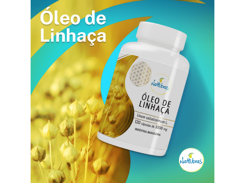 ÓLEO DE LINHAÇA DOURADA 120CAPS 1000MG - NATTUBRAS - Sua Saúde Distribuidora