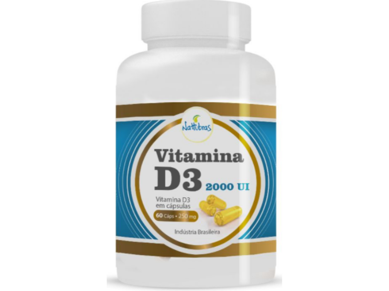 VITAMINA D3 2.000UI 60CAPS 250MG - NATTUBRAS - Sua Saúde Distribuidora