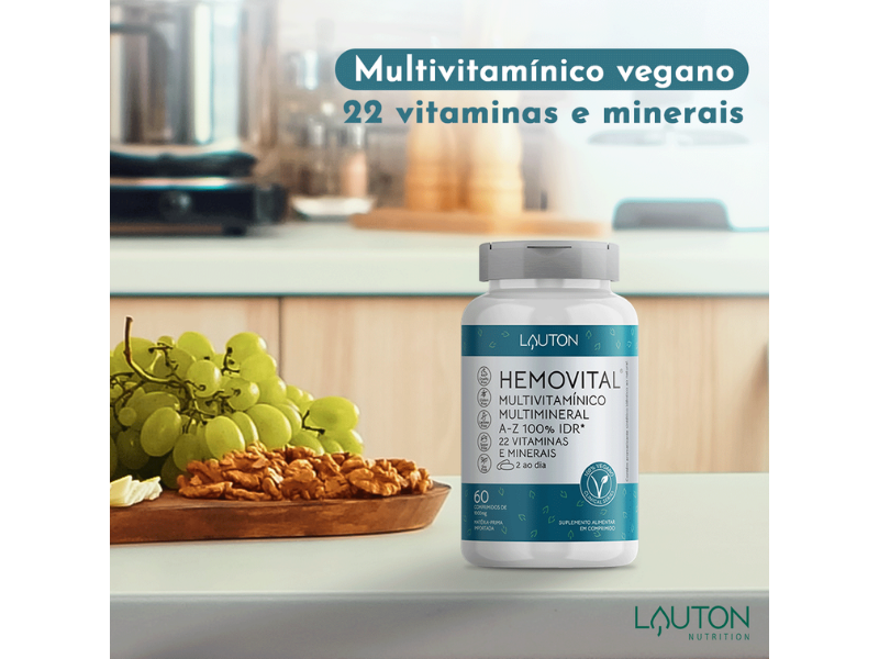 HEMOVITAL MULTIVITAMINICO MULTIMINERAL 60CAPS - LAUTON - Sua Saúde Distribuidora