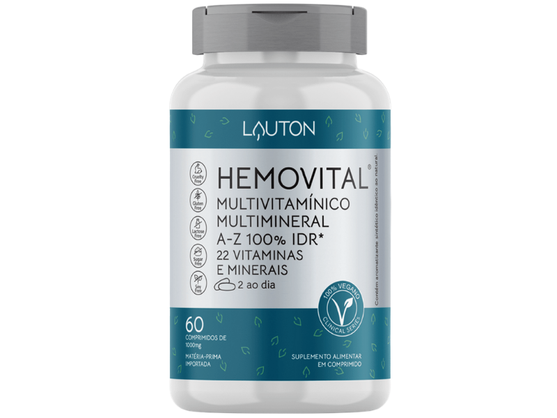 HEMOVITAL MULTIVITAMINICO MULTIMINERAL 60CAPS - LAUTON - Sua Saúde Distribuidora