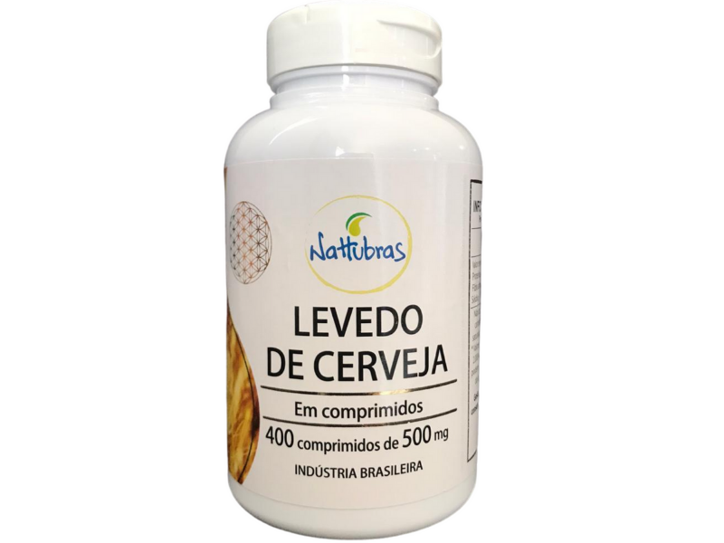 LEVEDO DE CERVEJA 400COMP 500MG - NATTUBRAS - Sua Saúde Distribuidora