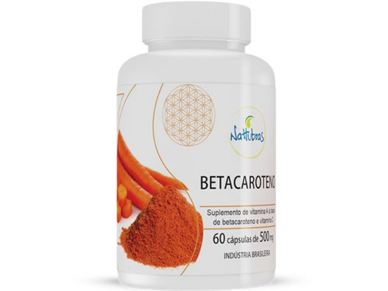 BETACAROTENO 60CAPS 500MG - NATTUBRAS - Sua Saúde Distribuidora