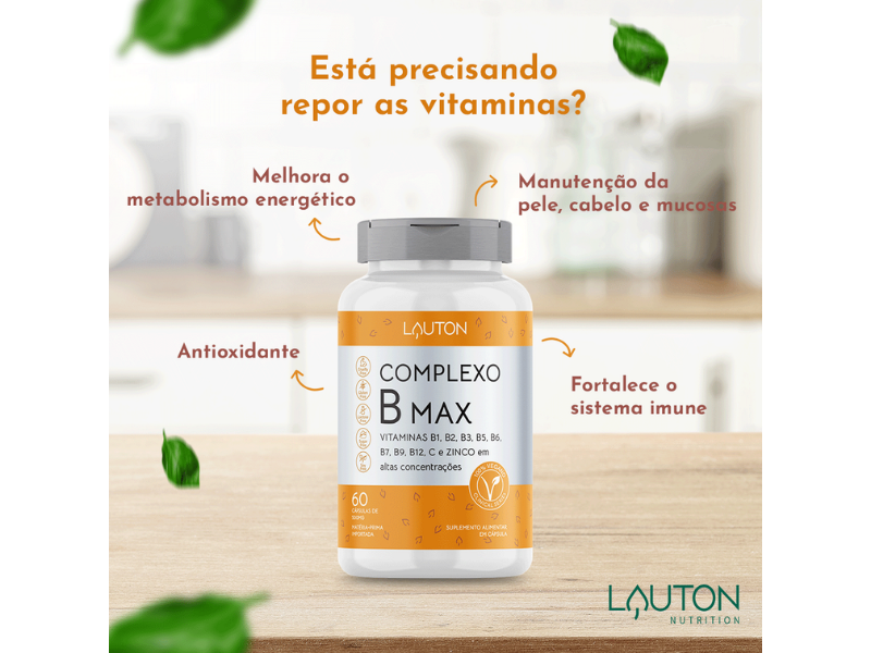 COMPLEXO B MAX 60CAPS – LAUTON - Sua Saúde Distribuidora