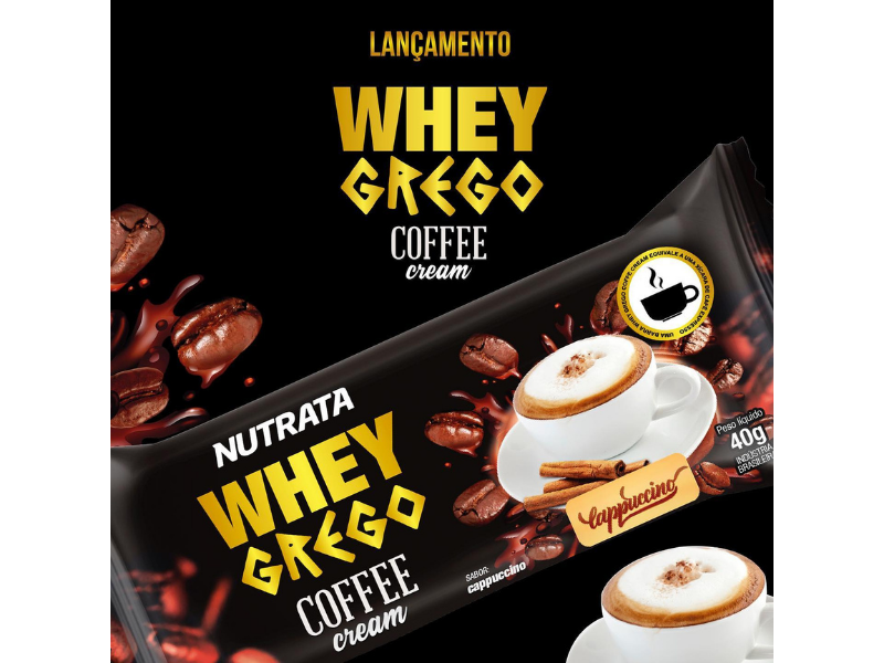 WHEY GREGO BAR COFFE 12UN 40G - NUTRATA - Sua Saúde Distribuidora