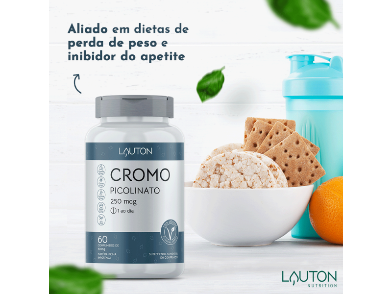 CROMO PICOLINATO 25MCG 60CAPS - LAUTON - Sua Saúde Distribuidora