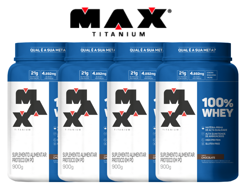 WHEY 100% 900G POTE - MAX TITANIUM - Sua Saúde Distribuidora