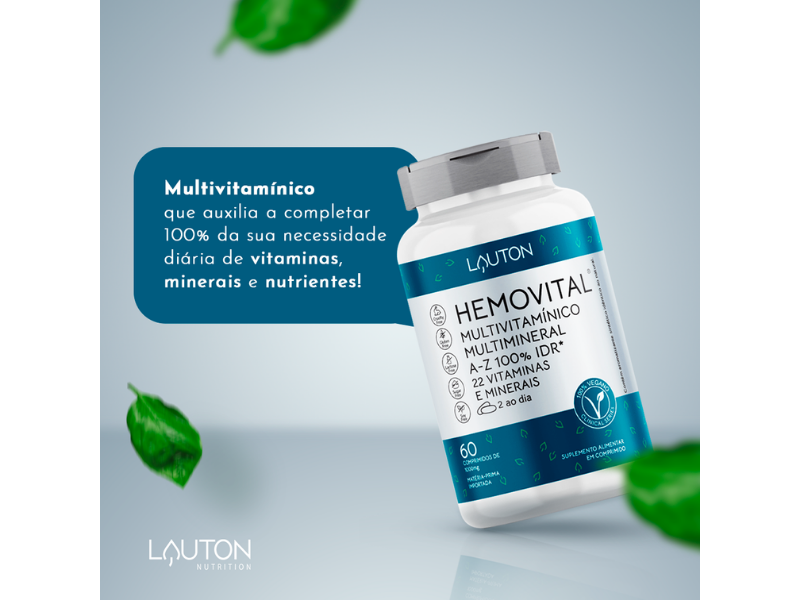 HEMOVITAL MULTIVITAMINICO MULTIMINERAL 60CAPS - LAUTON - Sua Saúde Distribuidora