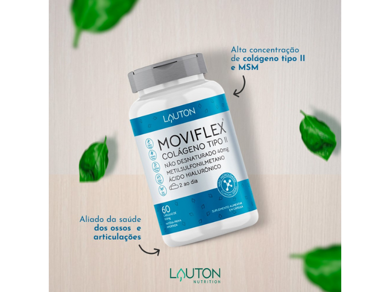 MOVIFLEX COLAGENO TIPO II 40MG 60CAPS - LAUTON - Sua Saúde Distribuidora