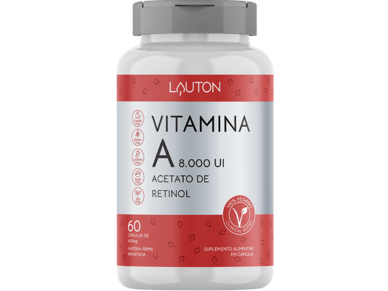 VITAMINA A 8.000UI 60CAPS - LAUTON - Sua Saúde Distribuidora