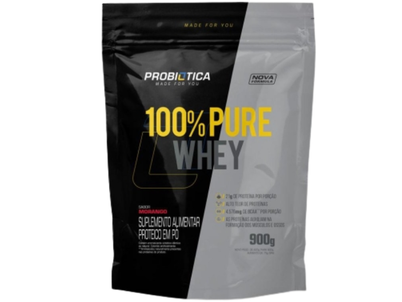 WHEY 100% 900G REFIL - PROBIÓTICA - Sua Saúde Distribuidora