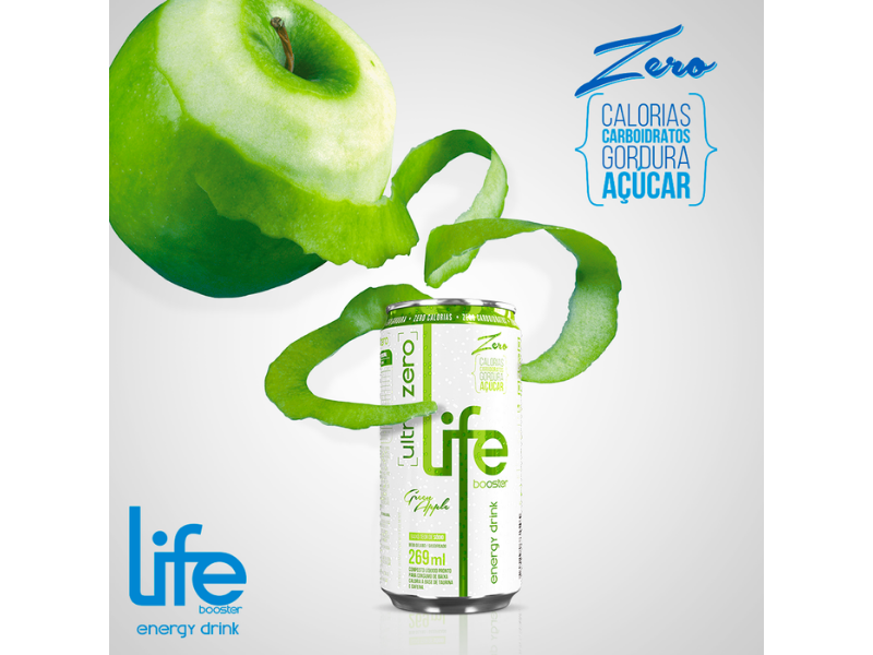 LIFE BOOSTER ENERGY DRINK ULTRA ZERO 269ML (FARDO C/ 6 UN) - Sua Saúde Distribuidora