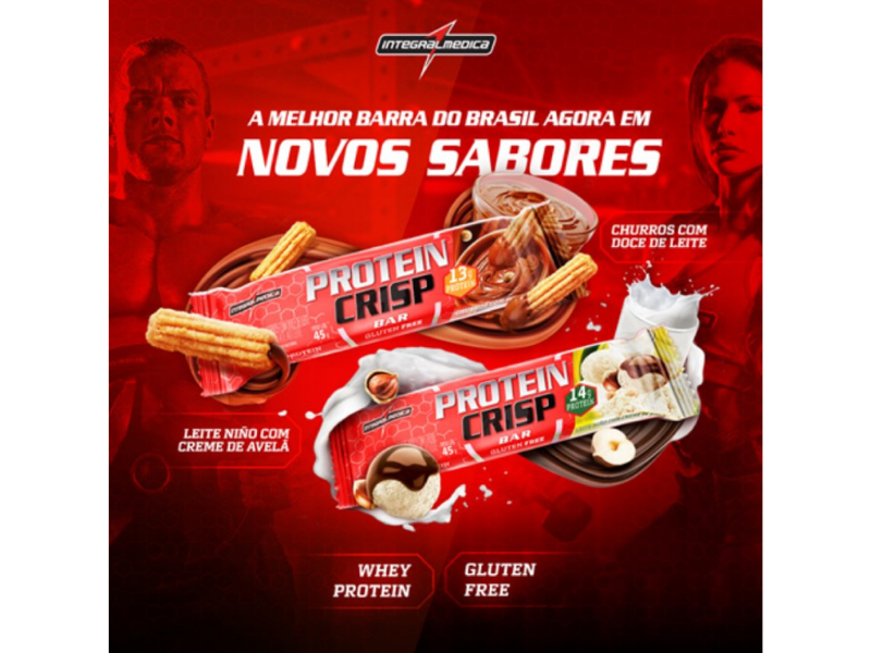 PROTEIN CRISP BAR 12UN 45G - INTEGRALMEDICA - Sua Saúde Distribuidora