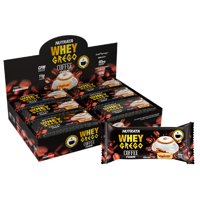 WHEY GREGO BAR COFFE 12UN 40G - NUTRATA - Sua Saúde Distribuidora