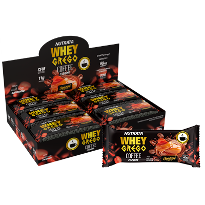 WHEY GREGO BAR COFFE 12UN 40G - NUTRATA - Sua Saúde Distribuidora