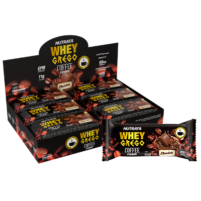 WHEY GREGO BAR COFFE 12UN 40G - NUTRATA - Sua Saúde Distribuidora