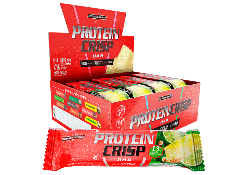 PROTEIN CRISP BAR 12UN 45G - INTEGRALMEDICA - Sua Saúde Distribuidora