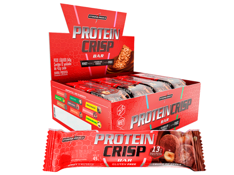 PROTEIN CRISP BAR 12UN 45G - INTEGRALMEDICA - Sua Saúde Distribuidora