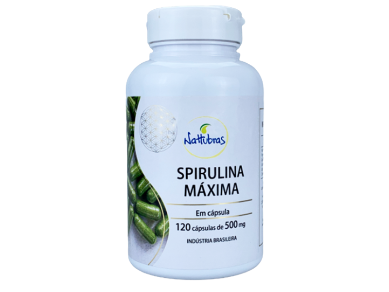 SPIRULINA 120CAPS 500MG - NATTUBRAS - Sua Saúde Distribuidora