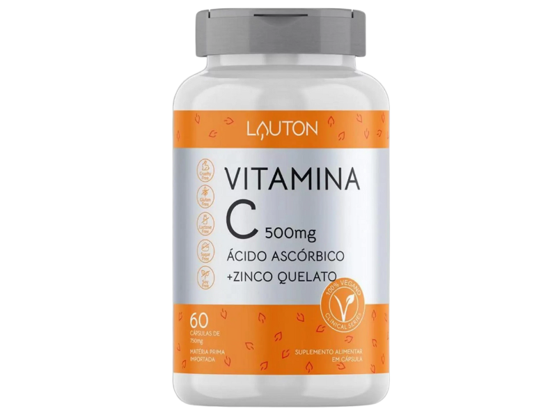 VITAMINA C + ZINCO 60CAPS 500MG - LAUTON - Sua Saúde Distribuidora