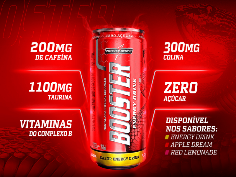 BOOSTER ENERGY DRINK 269ML (FARDO 6UN) - INTEGRALMEDICA - Sua Saúde Distribuidora