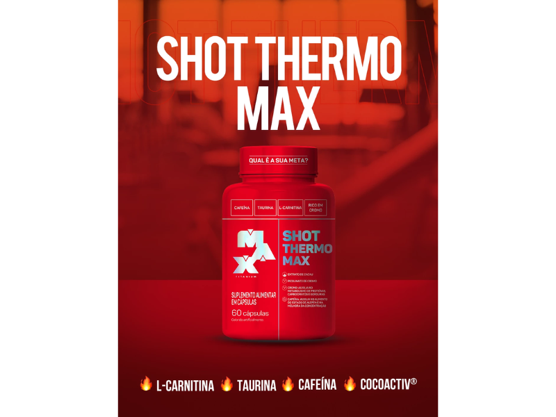 SHOT THERMO MAX 60CAPS 600MG - MAX TITANIUM - Sua Saúde Distribuidora