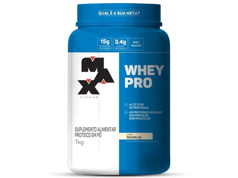 WHEY PRO 1KG - MAX TITANIUM - Sua Saúde Distribuidora