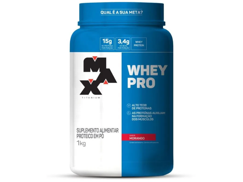 WHEY PRO 1KG - MAX TITANIUM - Sua Saúde Distribuidora