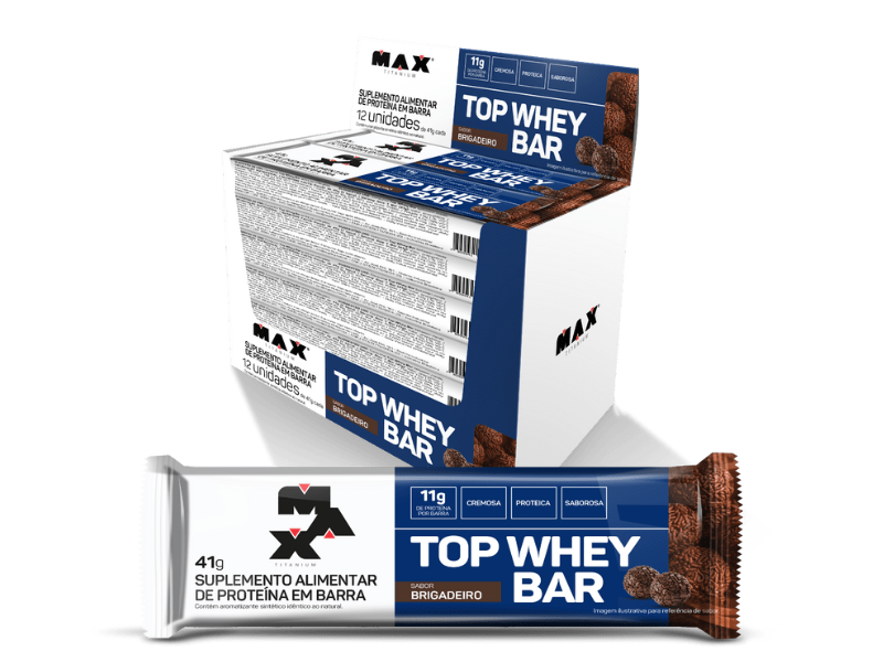 TOP WHEY BAR 12UN 41G - MAX TITANIUM - Sua Saúde Distribuidora