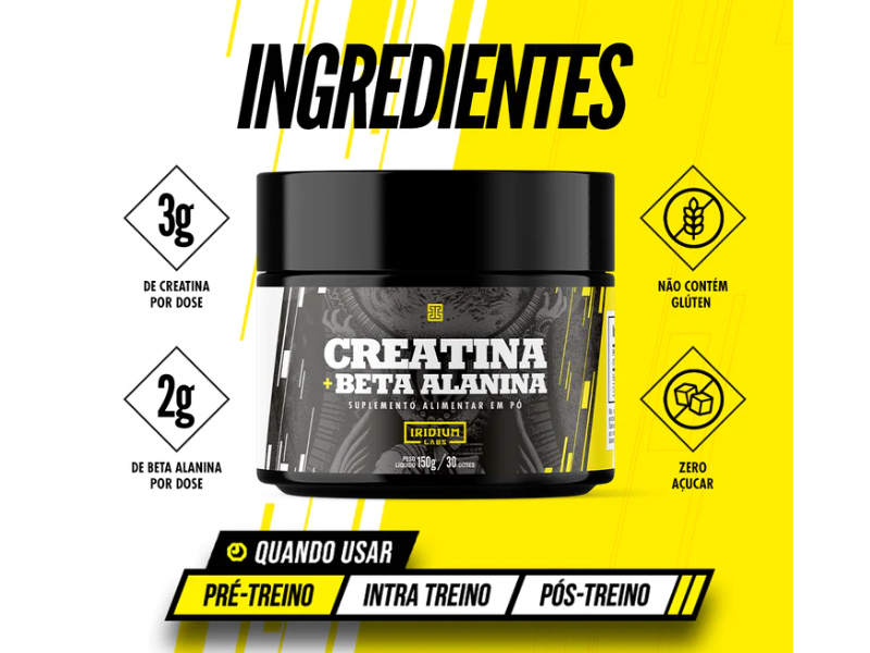 CREATINA COM BETA ALANINA 150G - IRIDIUM LABS - Sua Saúde Distribuidora