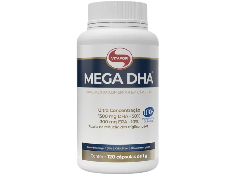 OMEGA 3 MEGA DHA 1500MG DHA / 300MG EPA 120CAPS - VITAFOR - Sua Saúde Distribuidora