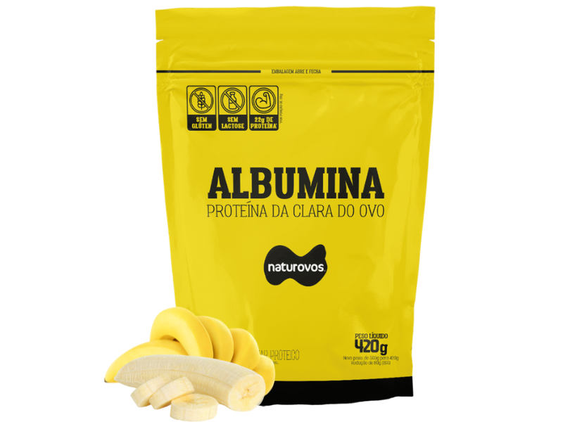 ALBUMINA 80% NATURAL 420G - NATUROVOS - Sua Saúde Distribuidora