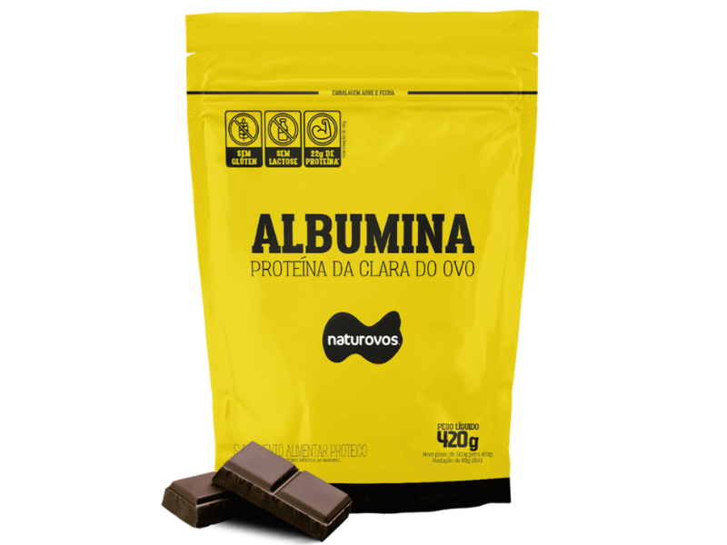 ALBUMINA 80% NATURAL 420G - NATUROVOS - Sua Saúde Distribuidora