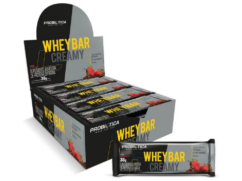 Whey Bar Creamy 12un 38g Probiotica Sua Saúde Distribuidora 8094